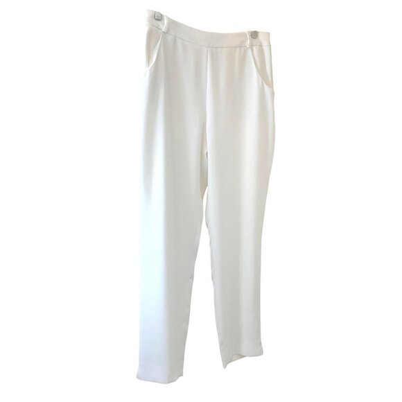 Anne Fontaine womens pants white cigarette style - Picture 2 of 11